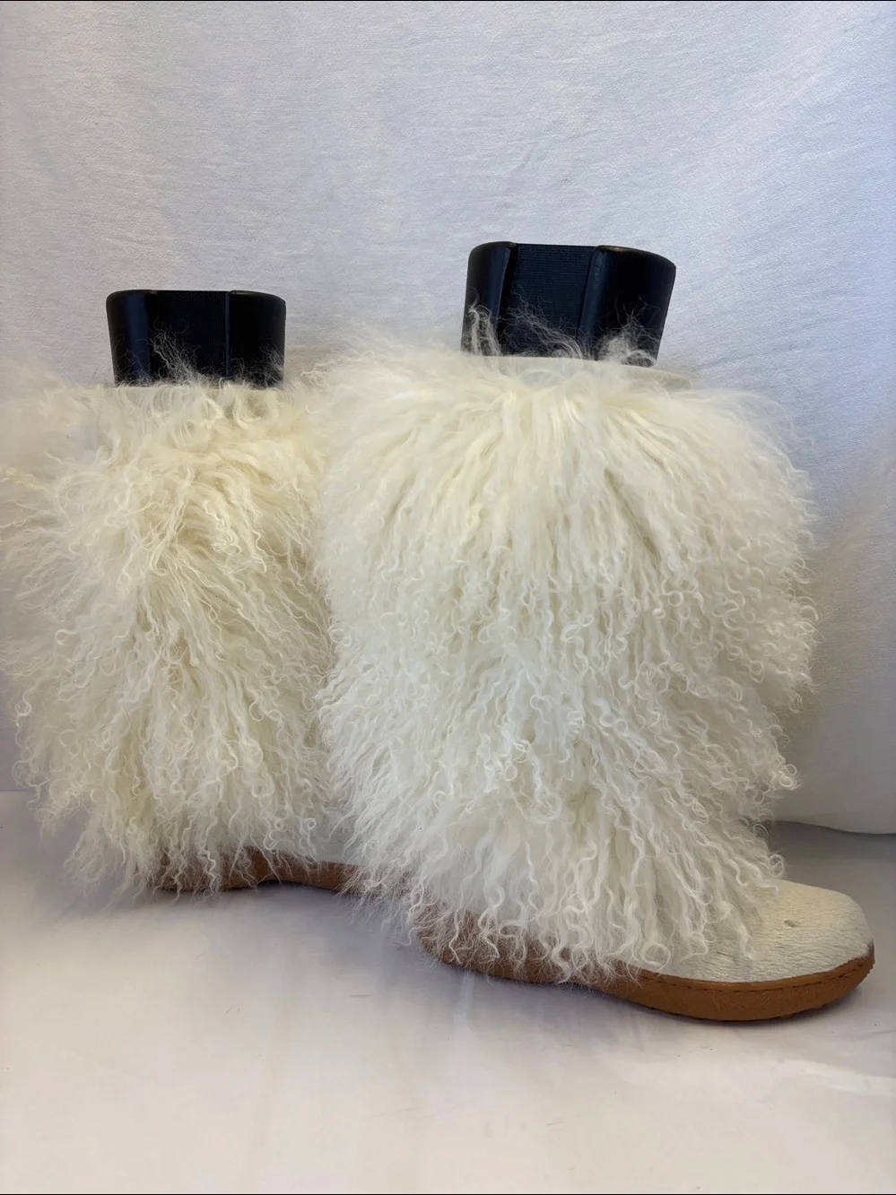 Oscar Sport Barbara Curly Goat Hair Apres Ski Winter Snow Boots